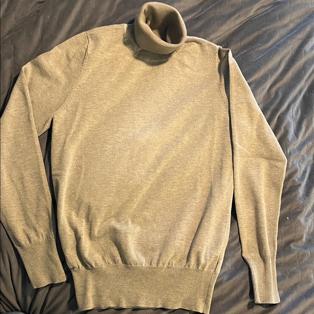 Women's Tan Turtleneck Sweater